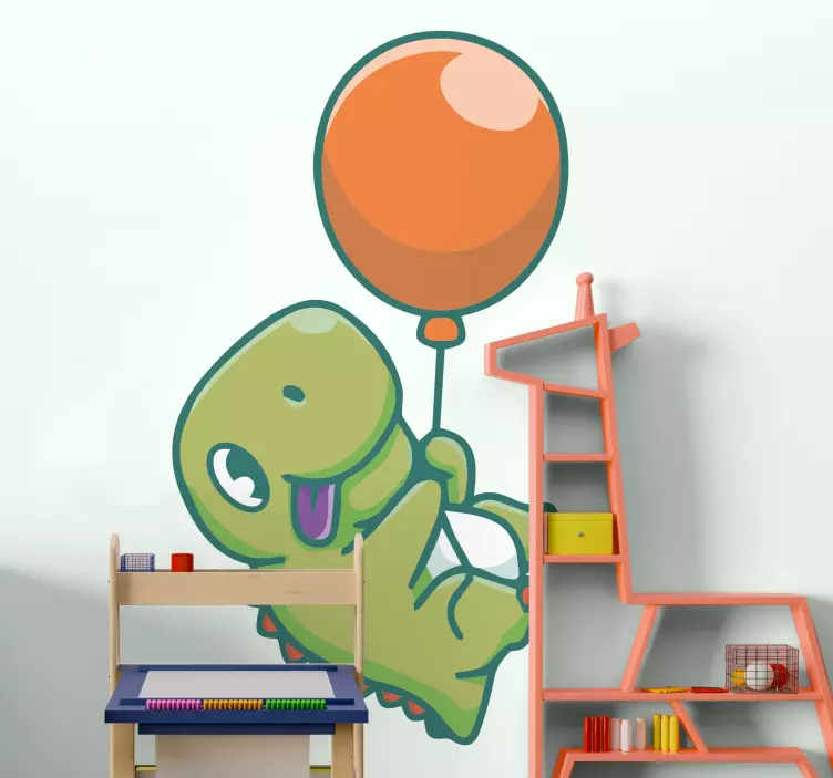 Wall stickers for kid cheerful dinosaur balloon - TenStickers