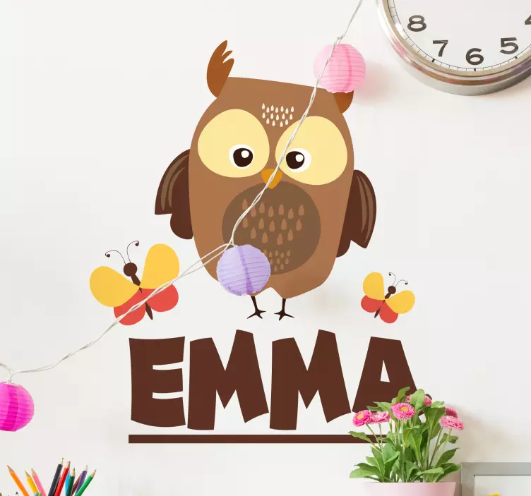 Wall stickers for kid owl and butterflies - TenStickers
