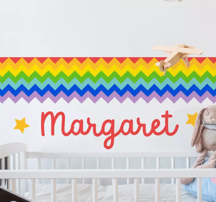 Wall stickers for kid rainbow zigzag pattern - TenStickers
