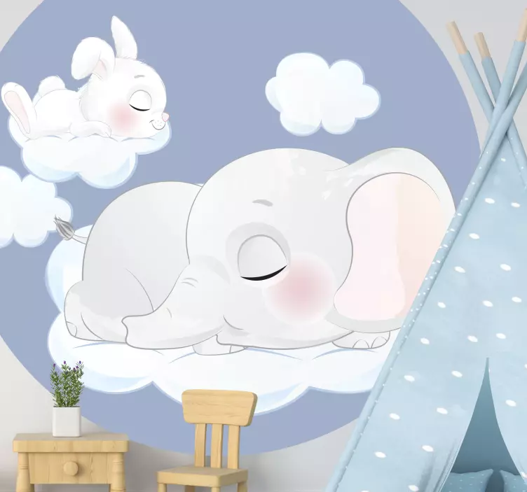 Wall stickers for kid sleepy baby animals - TenStickers