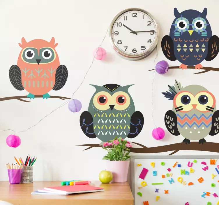 Wall stickers for kid stylish owl collection - TenStickers