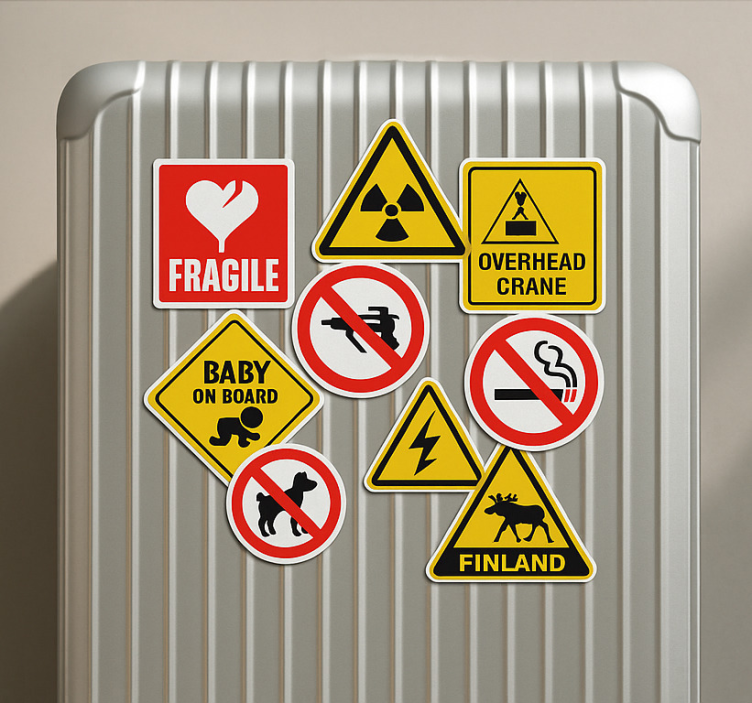 Warning Label Luggage wall sticker - TenStickers