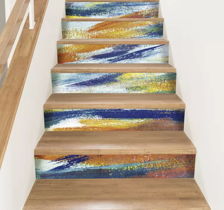 Watercolour Design Stair Decal - TenStickers