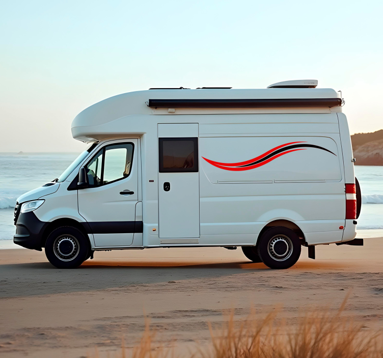 Wavy stripes campervan decal - TenStickers