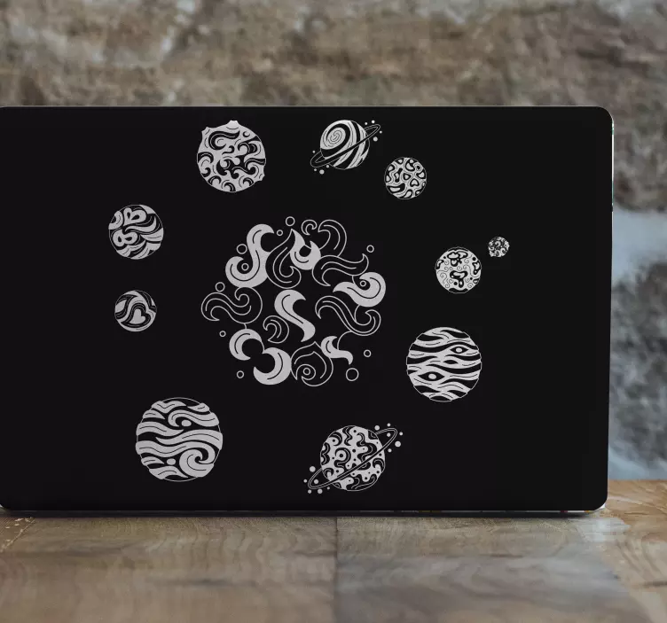 Whimsical Planet Patterns laptop skin - TenStickers