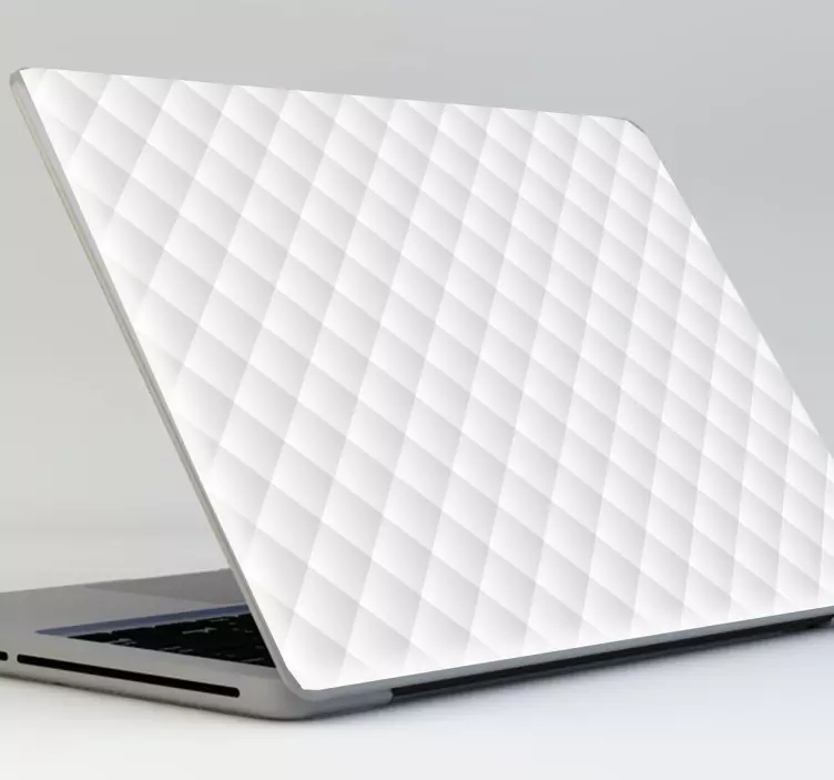 White quiltted pattern laptop sticker - TenStickers
