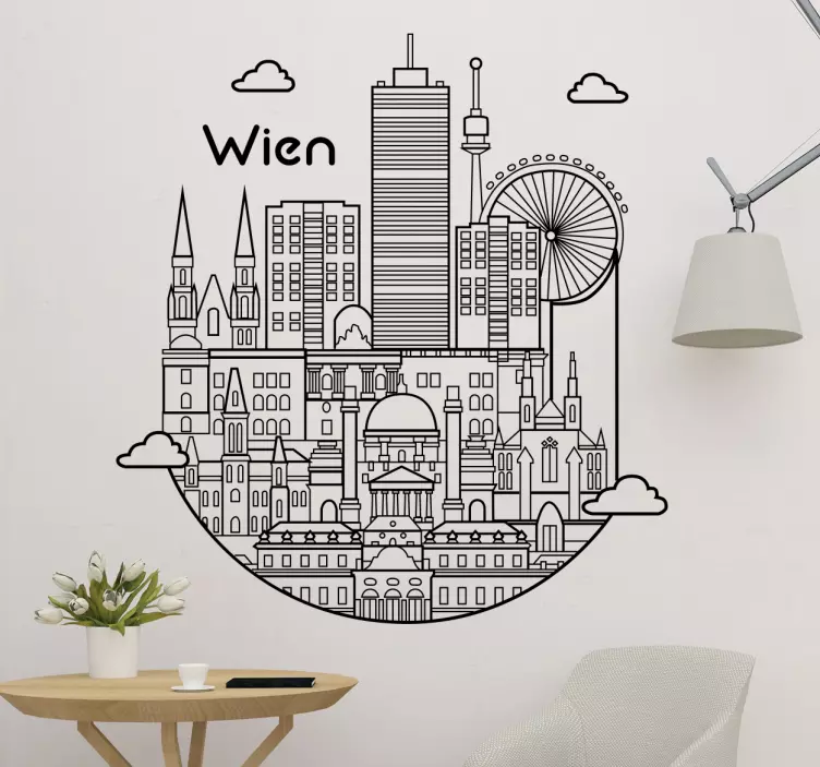Wien Skyline Illustration Location sticker - TenStickers