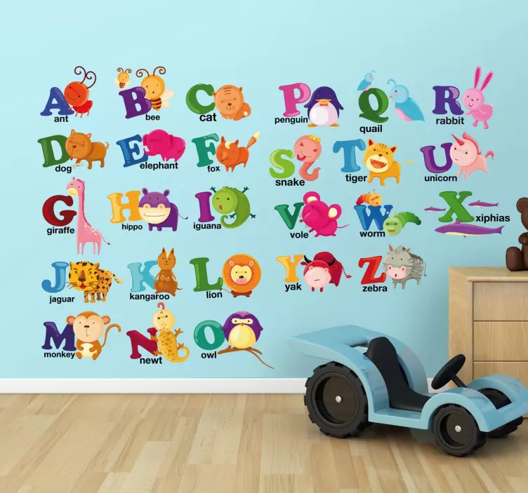 Wild Animal Alphabet Wall Sticker - TenStickers