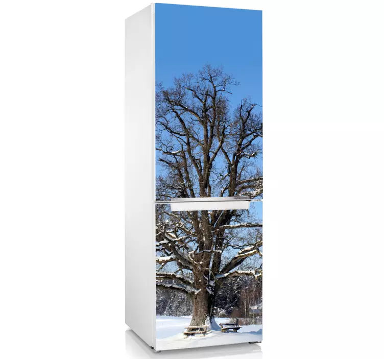 Winter Tree Fridge Sticker - TenStickers