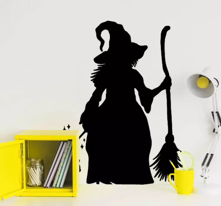 Witch with Broom circus wall sticker - TenStickers