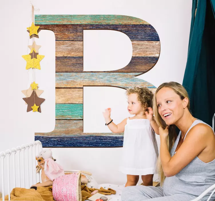 Wooden Letter Customisable Wall Sticker - TenStickers