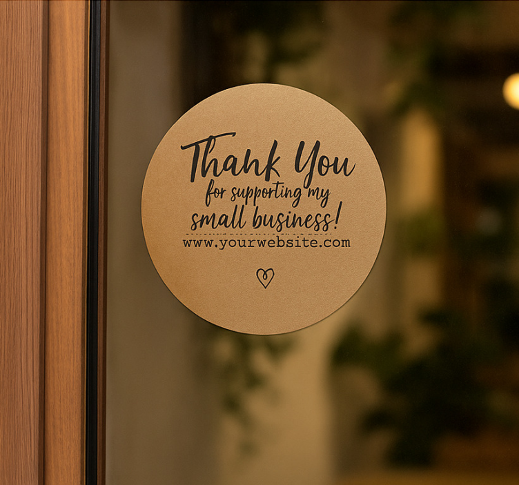 Wooden support gratitude shop window sticker - TenStickers