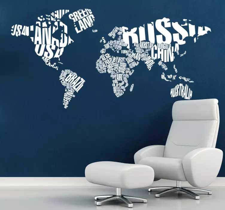 World Map Room Sticker - TenStickers