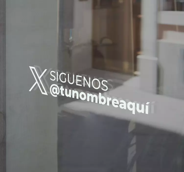 X twitter symbol "follow us" shop window sticker - TenStickers