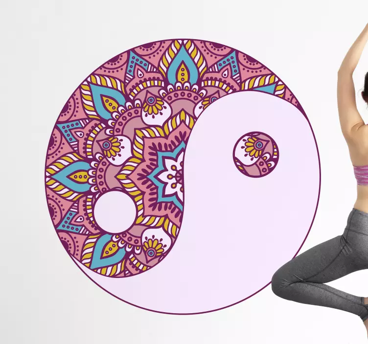 Yang Yang Mandala floral wall decal - TenStickers