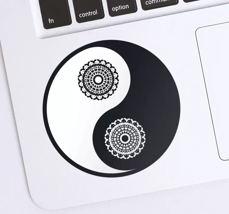 Ying Yang Paisley style laptop sticker - TenStickers