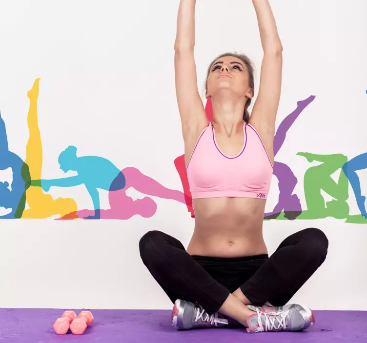 Yoga Positions Living Room Wall Decor - TenStickers