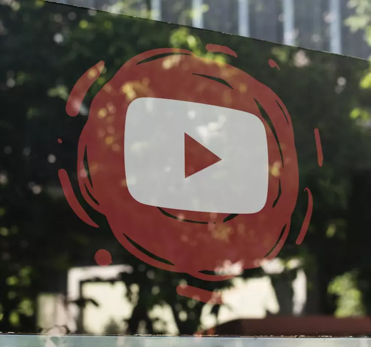 Youtube Drawn Logo window sticker - TenStickers
