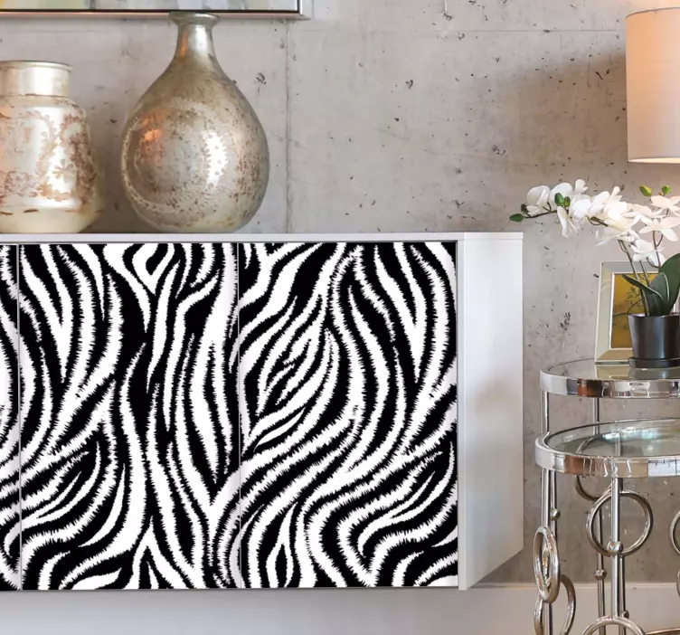 Zebra Stripes Pattern furniture sticker - TenStickers