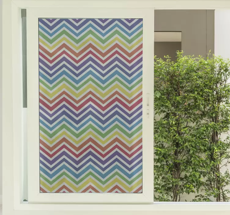 Zig zag rainbow window sticker - TenStickers