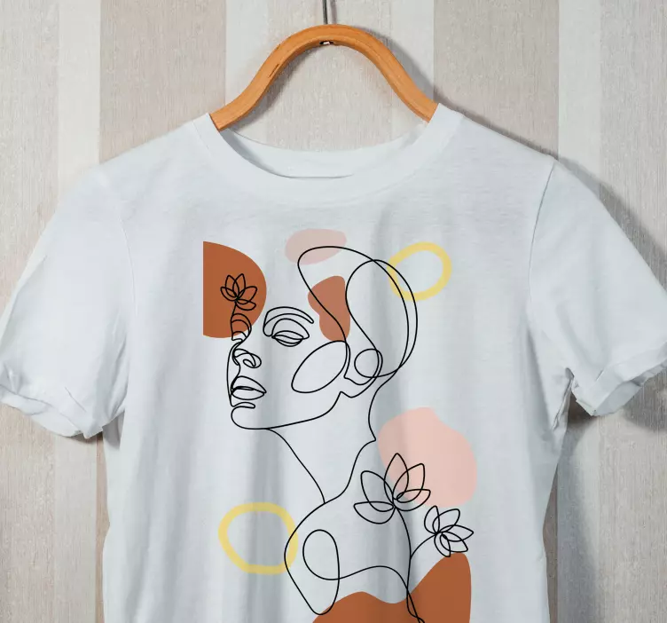 Abstract Face Art One Line custom t-shirt - TenStickers