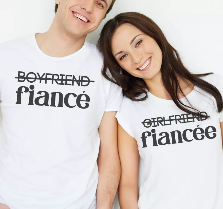 Boyfriend/Girlfriend fiancé Couple t shirts - TenStickers