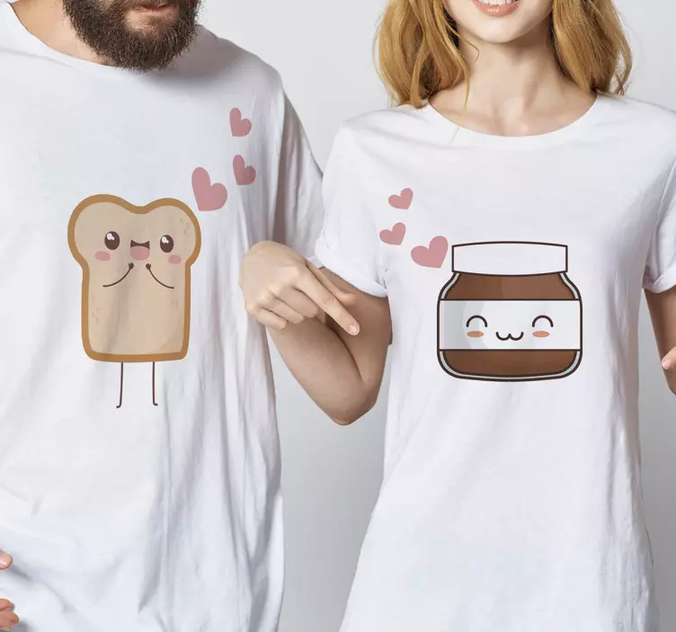 Bread and Nutella Couple t shirt - TenStickers