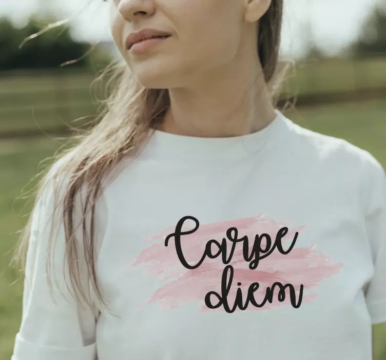 Carme Diem with pink aquarella t-shirt - TenStickers