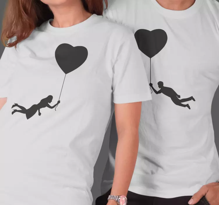 Heart balloon  Couple t shirts - TenStickers