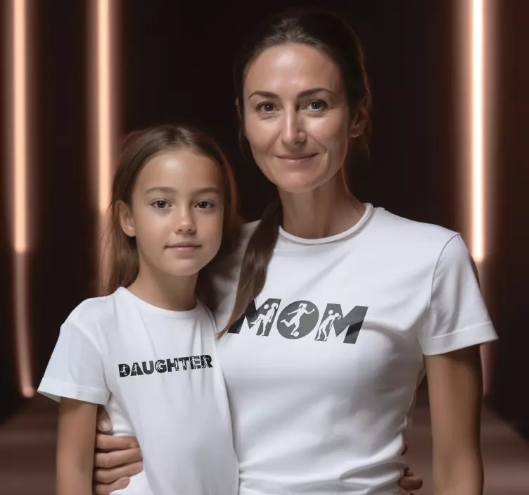 Mom and Daughter Football Mother daughter t shirt - TenStickers