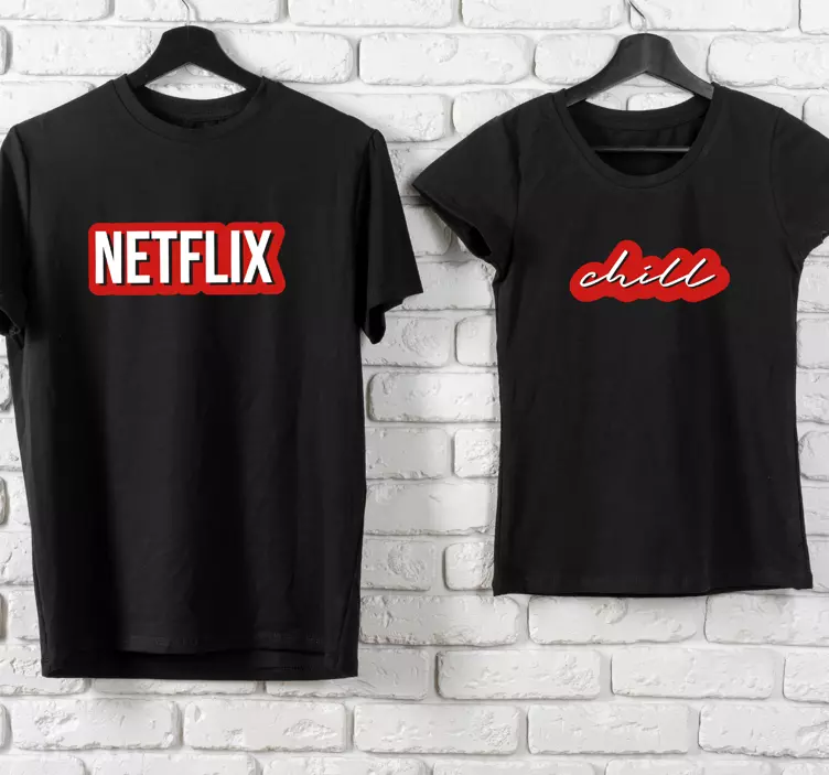 Netflix and Chill Couple t shirts - TenStickers