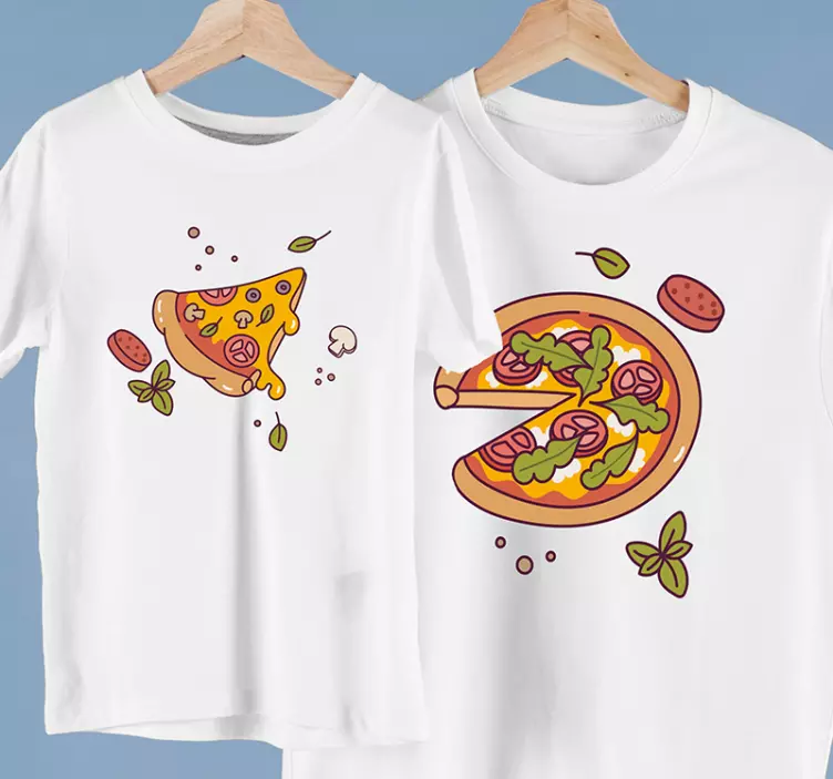 Pizza with one slice missing Father son shirt - TenStickers