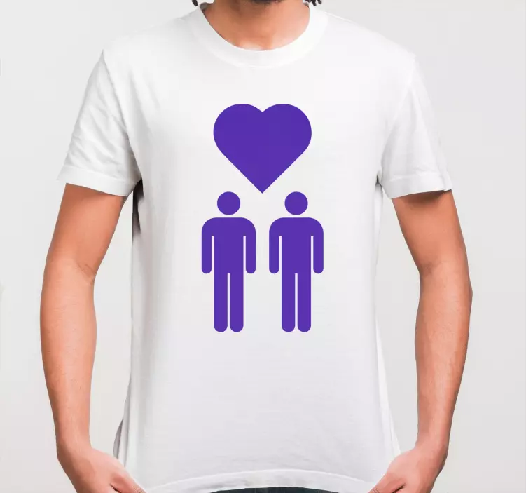Purple gay love motifs custom t-shirt - TenStickers