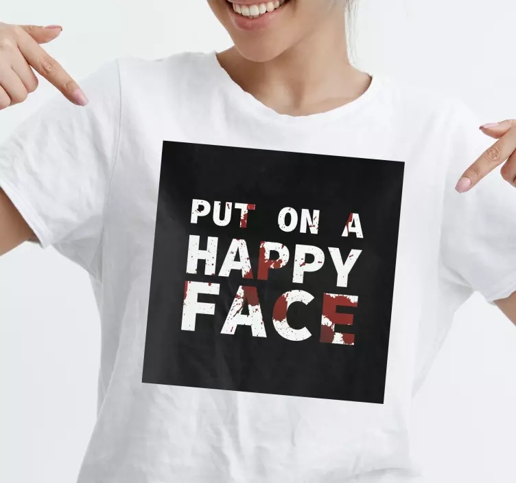 Squared Put On Happy Face t-shirt - TenStickers