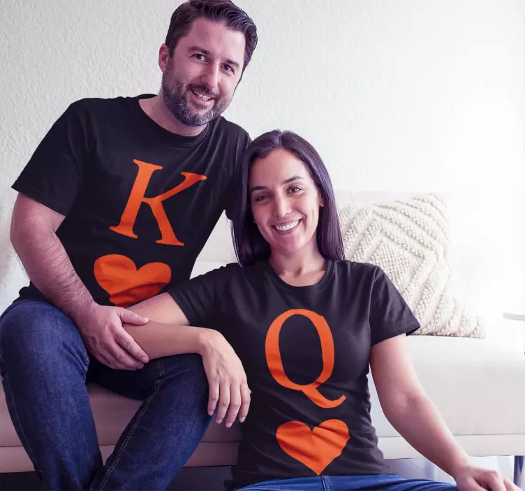 Queen and King poker version Couple t shirt - TenStickers