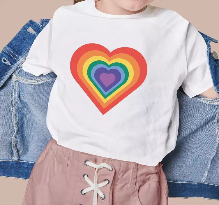Rainbow heart pattern Kids t-shirt - TenStickers
