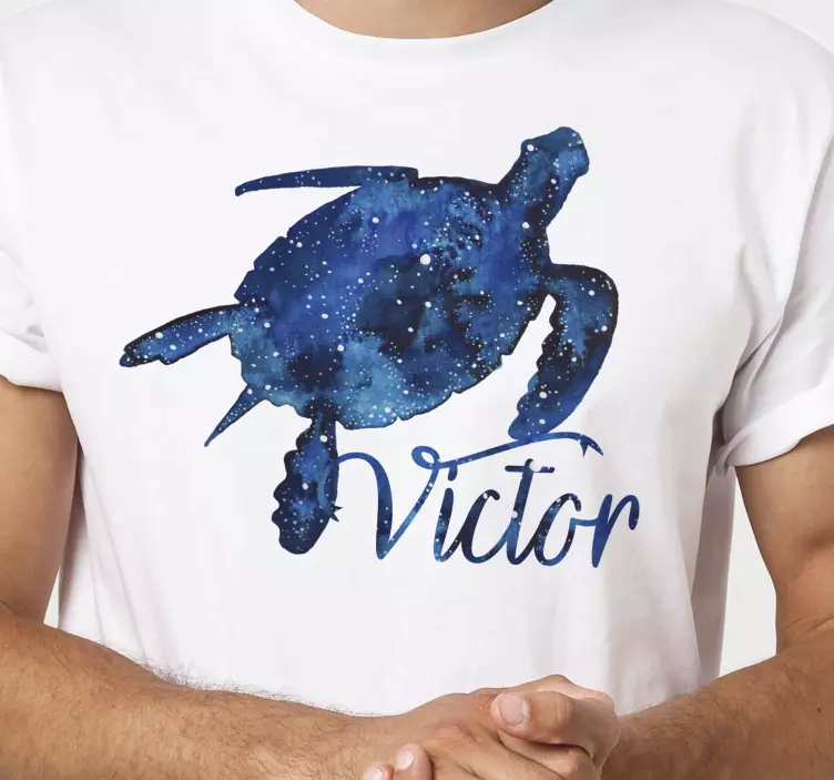 Turtle t-shirt with galaxy pattern and name - TenStickers