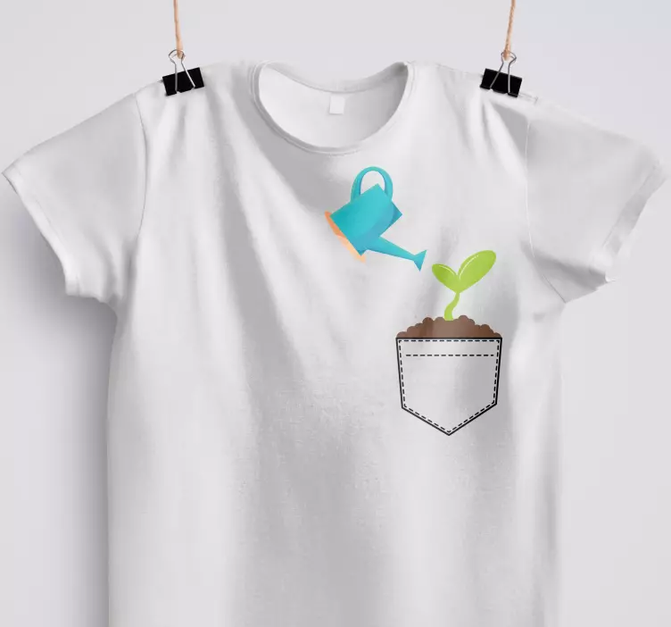 Watering plants Pocket custom t-shirt - TenStickers