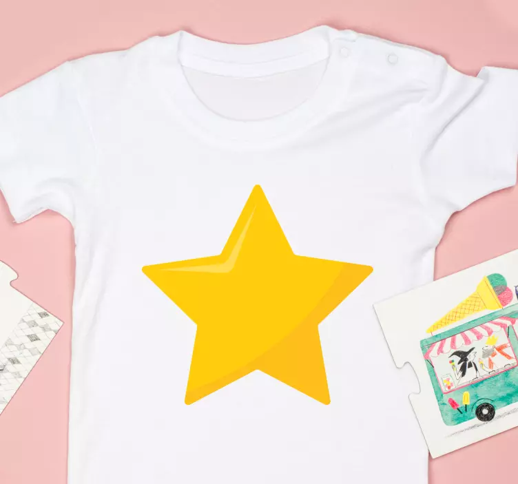 Yellow classic star Kids t-shirt - TenStickers