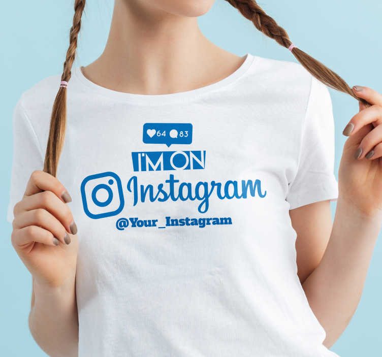 youth customisable instagram t-shirt with name - TenStickers