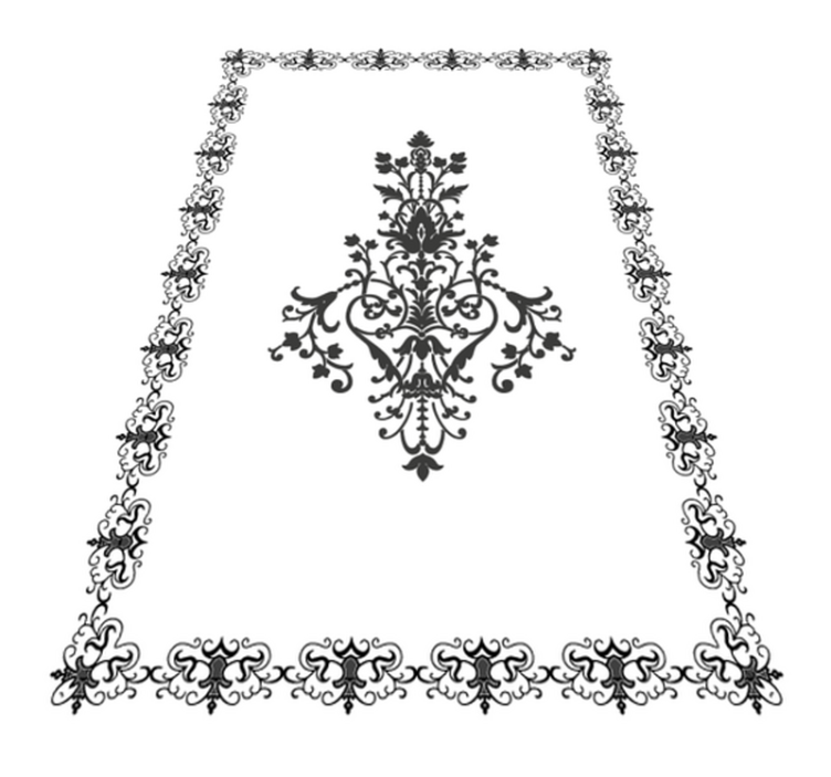 Aged damask white  vinyl rug - TenStickers