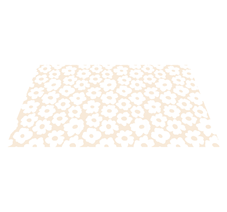 White poppy floral vinyl rug - TenStickers