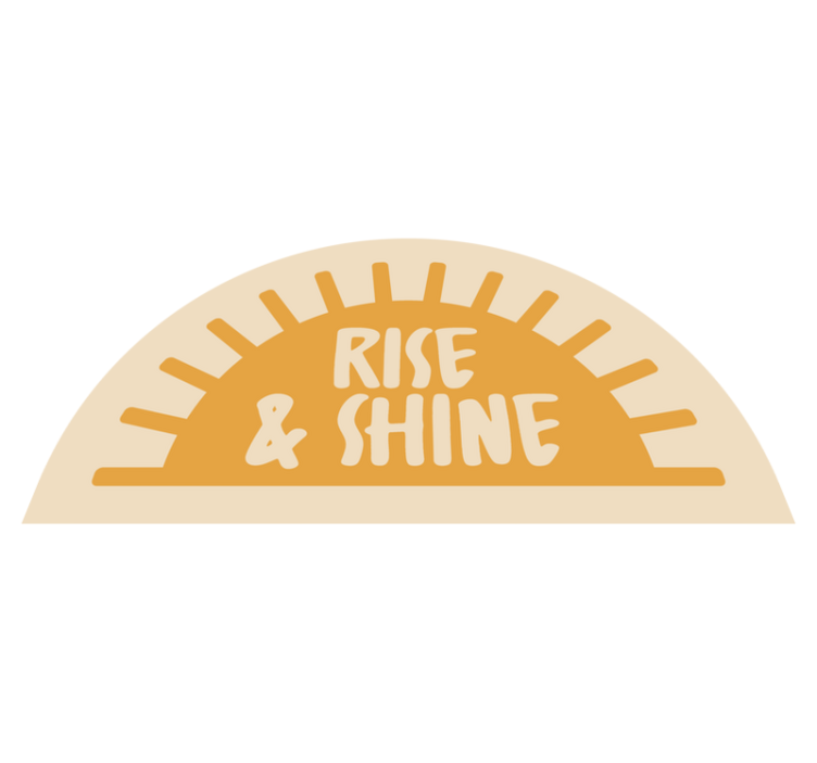 "Rise and shine" text bathroom vinyl rug - TenStickers