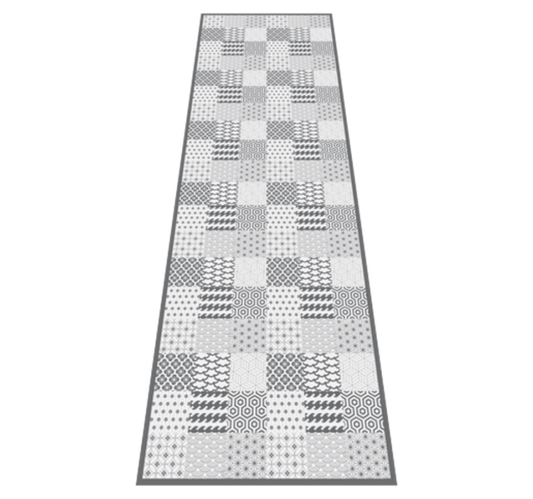 Geometric tile effect kitchen vinyl rug - TenStickers