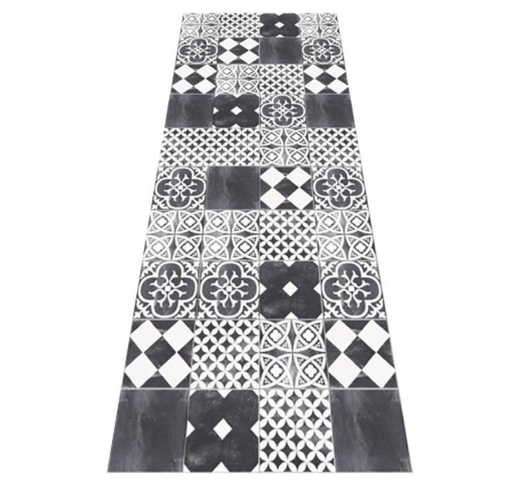Cement "Ardesia" kitchen vinyl rug - TenStickers