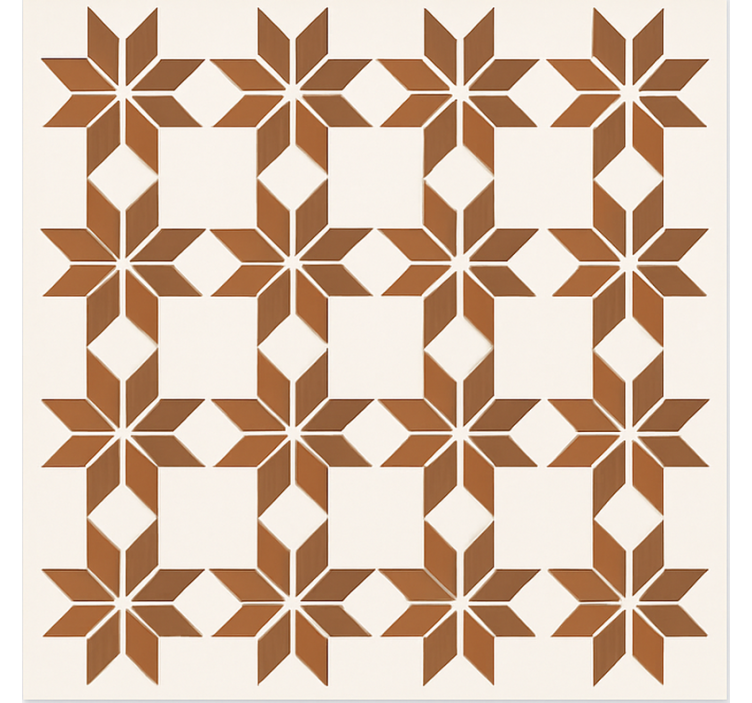 Terracotta Star Tile dining room vinyl rug - TenStickers