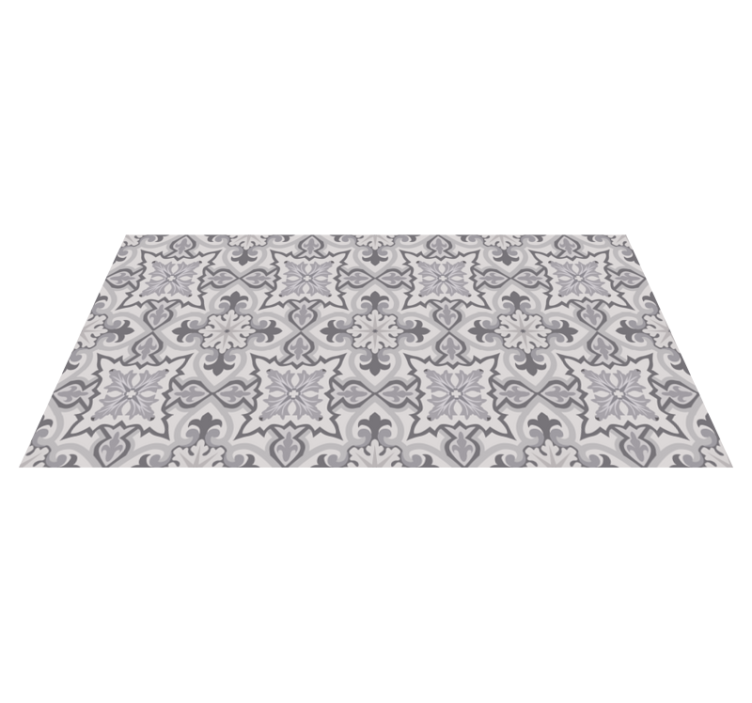 Grey Baroni Kitchen tile vinyl rug - TenStickers