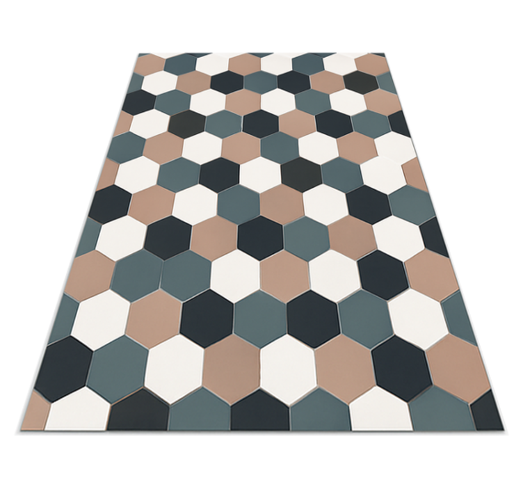 Kitchen vinyl rug with modern hexagonal tiles - TenStickers