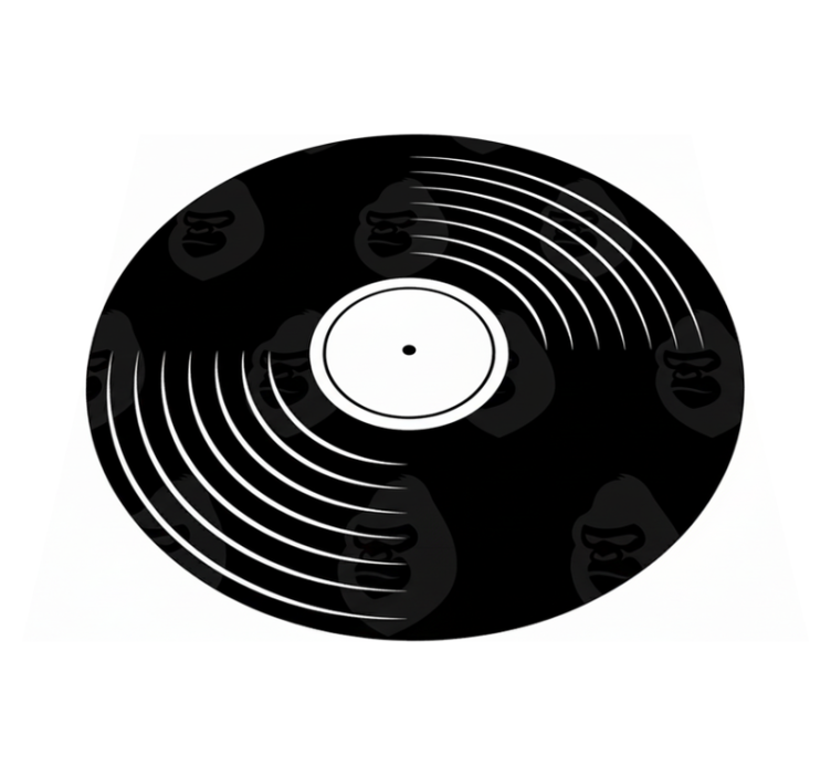 Circular vinyl rug inspired by vinyl record design - TenStickers