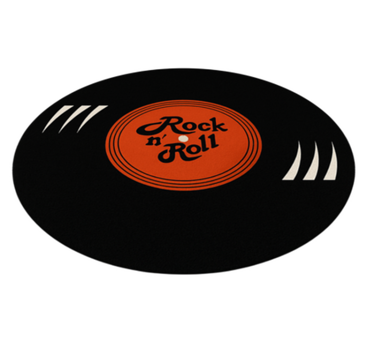Circular vinyl rug inspired by rock and roll records - TenStickers